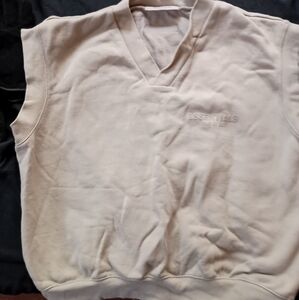 Essentials Beige Sleeveless Sweatshirt/Vest